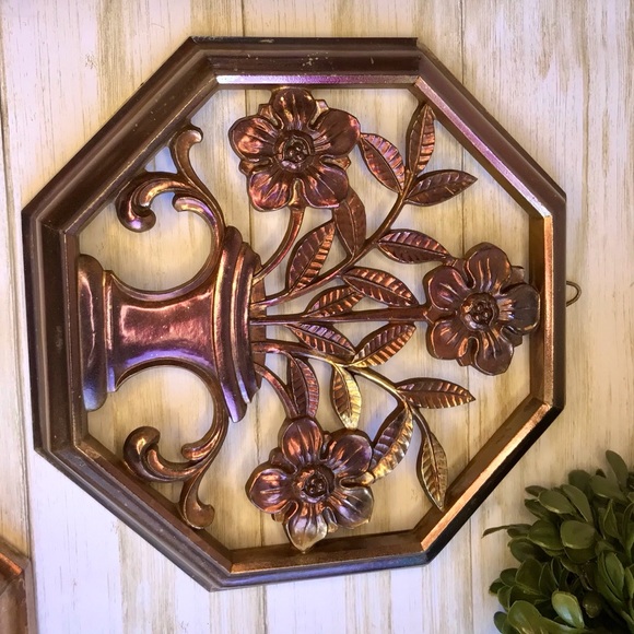 Set of Three Syroco Vintage Ornate Boho Wall Decor - Picture 3 of 12